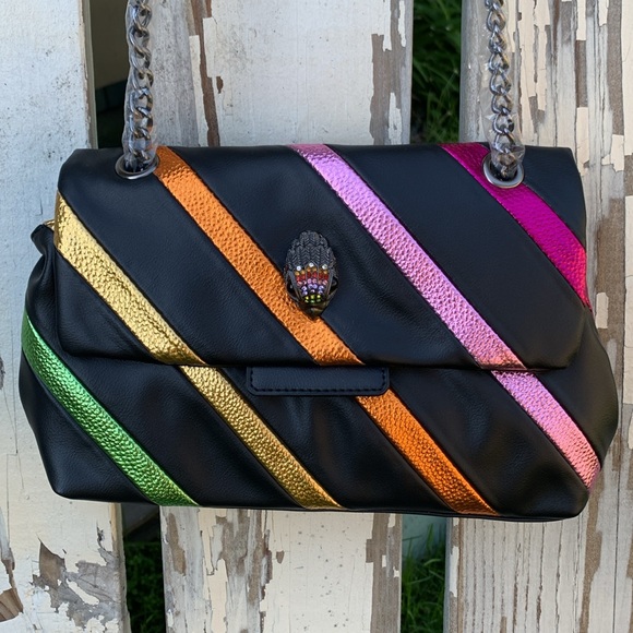 Kurt Geiger handbag crossbody metallic stripes black - Picture 5 of 16